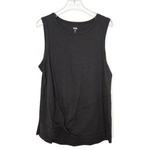 DSG Twist Front Top Medium Black Cotton Blend Sleeveless